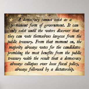 Demokratie kann nicht existieren Zitat Poster