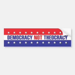 Demokratie-nicht Theokratie Autoaufkleber