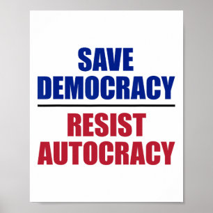 Demokratie retten Autokratie widerstehen - Anti Tr Poster