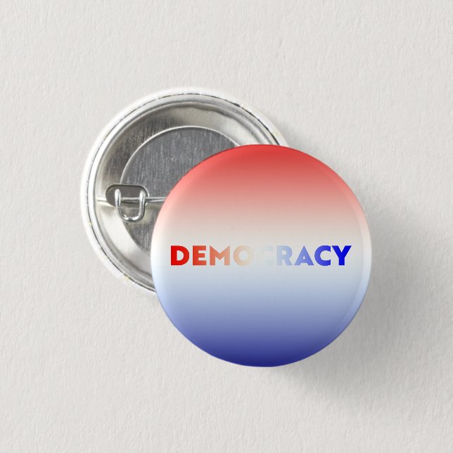 Demokratie rot weiß und blau Gradienten patriotisc Button (Vorne & Hinten)