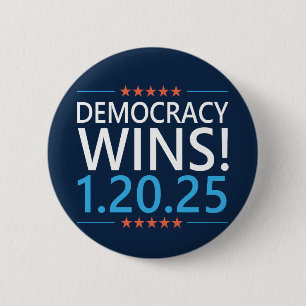 Demokratie siegt Kamala Harris 1.20.25 Button