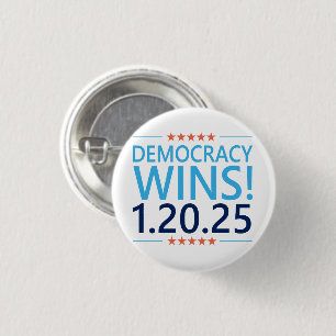 Demokratie siegt Kamala Harris 1.20.25 Button