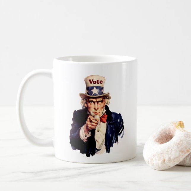 Demokratie steht auf dem Wahlgang 2026 Kaffeetasse (Mit Donut)