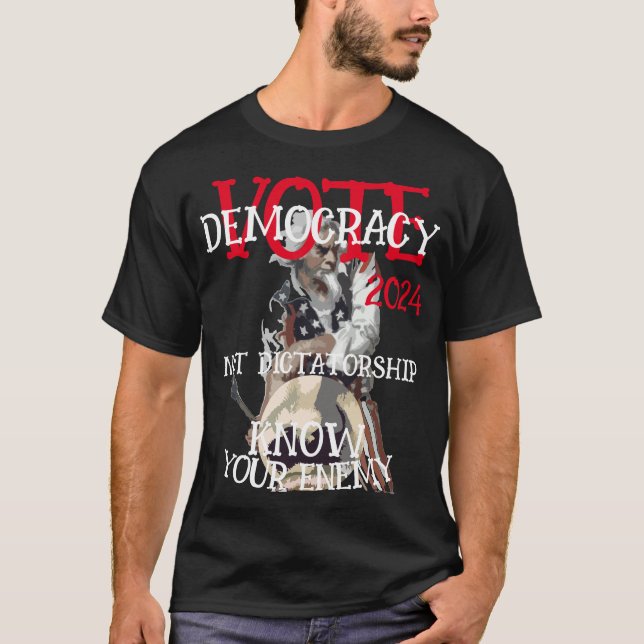 DEMOKRATIE UND NICHT DIKTATUR 2024 T-Shirt (Vorderseite)