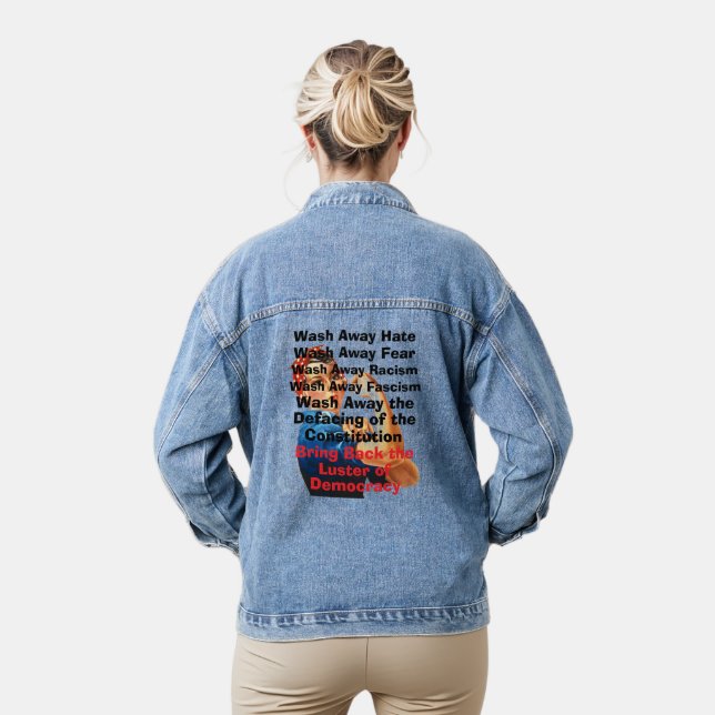 Demokratiegeweih gegen Jacket Jeansjacke (Modell)