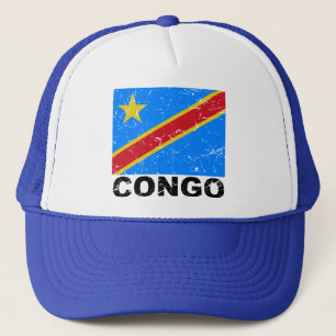 Demokratische die Republik Kongo Vintage Flagge Truckerkappe
