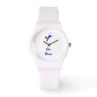 Demokratische Donkey & Go Blue White Watch Armbanduhr