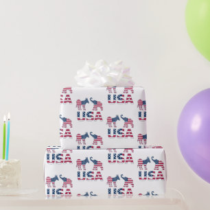 Demokratische Donkey-Republikanische Elefantenpoli Geschenkpapier