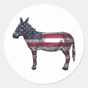 Demokratische Donkey-Stickers Runder Aufkleber