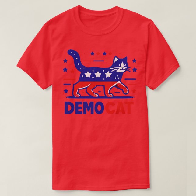 Demokratische Katze Ladys für Kamala T-Shirt (Design vorne)
