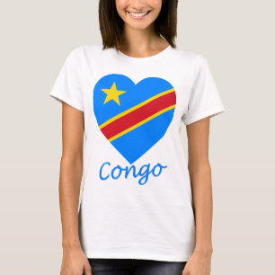 Demokratische Republik-Flaggen-Herz des Kongos T-Shirt