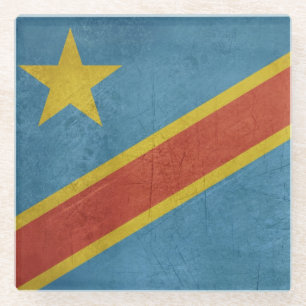 Demokratische Republik Kongo-Flagge Glasuntersetzer