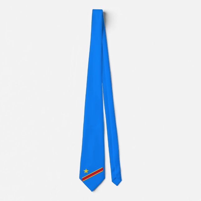 Demokratische Republik Kongo Flagge Neck Tie Krawatte (Vorderseite)