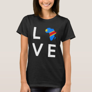 Demokratische Republik Kongo Flaggenstaaten Liebe  T-Shirt