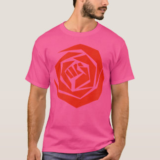 Demokratische Sozialisten rote Rosenfaust T-Shirt