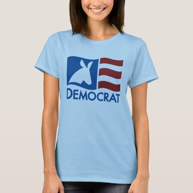 Demokratischer Flaggen-T - Shirt (Vorderseite)