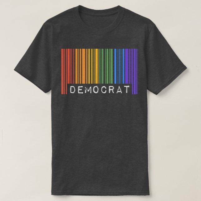 Demokratischer Gay Pride Flaggencode Que Rainbow L T-Shirt (Design vorne)