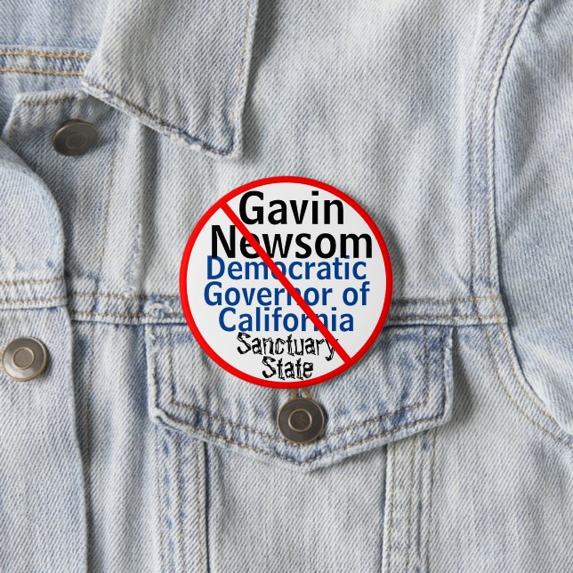 Demokratischer Gouverneur von Gavin Newsom Sanctua Button (Beispiel)