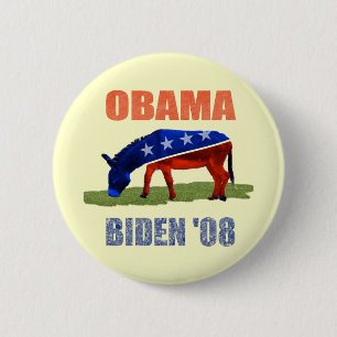 Demokratisches Knopf-Button Obama Biden '08 Button