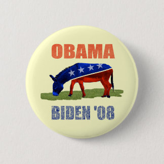 Demokratisches Knopf-Button Obama Biden '08 Button
