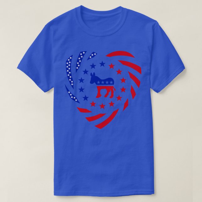 Demokratisches Murican Patriot Flaggenherz T-Shirt (Design vorne)