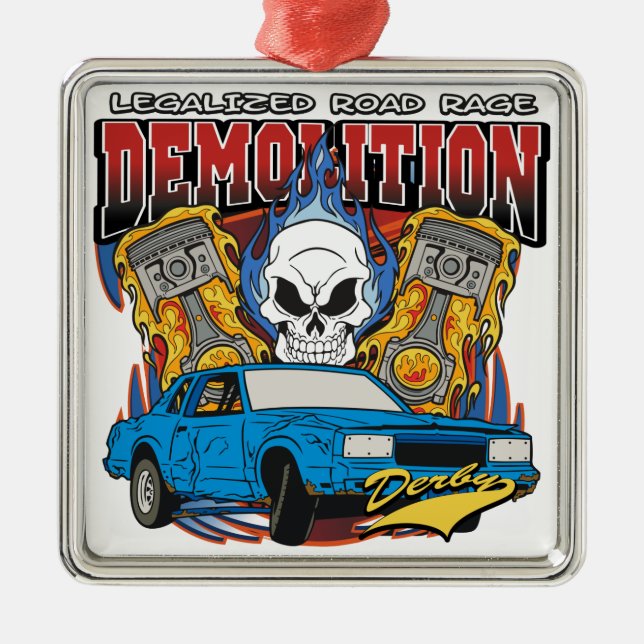 Demolierung Derby Silbernes Ornament (Vorne)