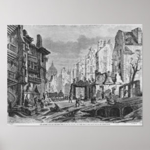 Demolitions for the building of Rue des Ecoles Poster