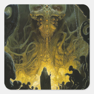 Demon Alien Underworld Creature Quadratischer Aufkleber