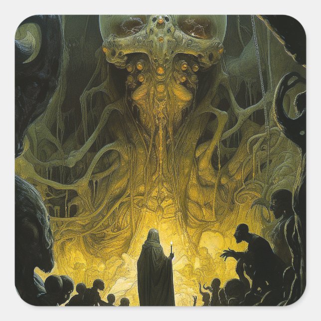 Demon Alien Underworld Creature Quadratischer Aufkleber (Vorderseite)