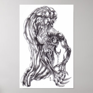 Demon Art Zeichnend Poster Print