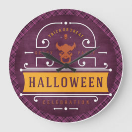 Demon Beängstigend Halloween-Party Große Wanduhr