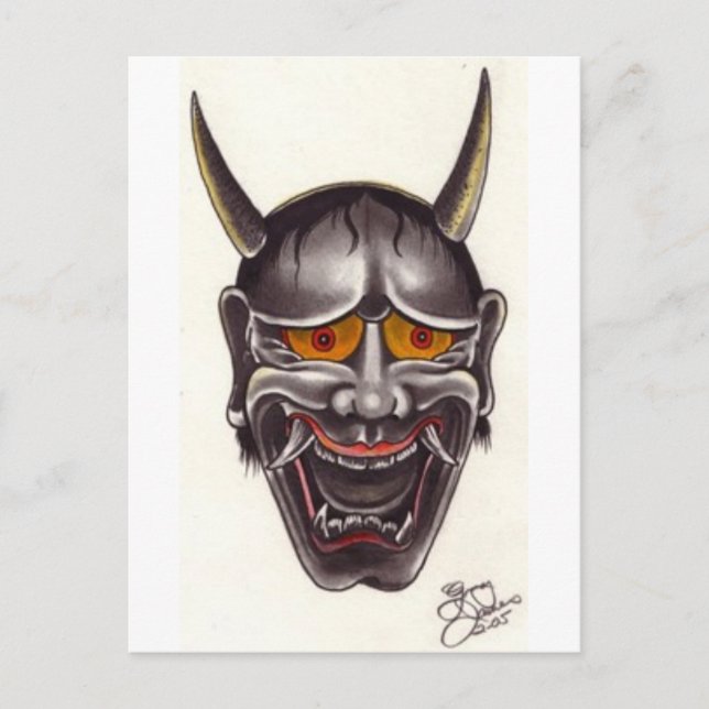 Demon Face Postkarte (Vorderseite)