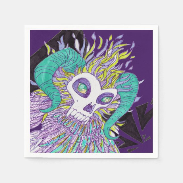 Demon Feathers Spooky Monster Serviette (Vorderseite)