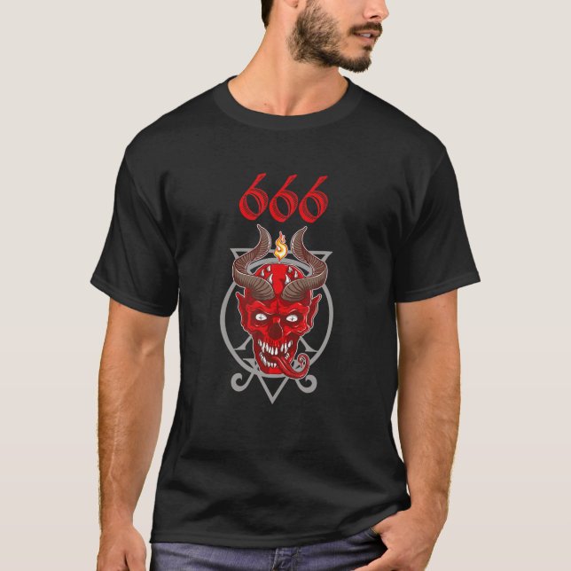 Demon Grunge Hell Devil Skull Okkultismus Hail Sat T-Shirt (Vorderseite)