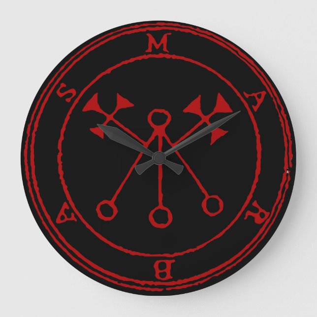 Demon Marbas Custom Round (Large Wall Clock) Große Wanduhr (Vorderseite)