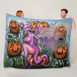 Demon Pumpkins Fleecedecke