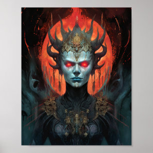 Demon Queen Dark Goddess Fantasy Art Poster