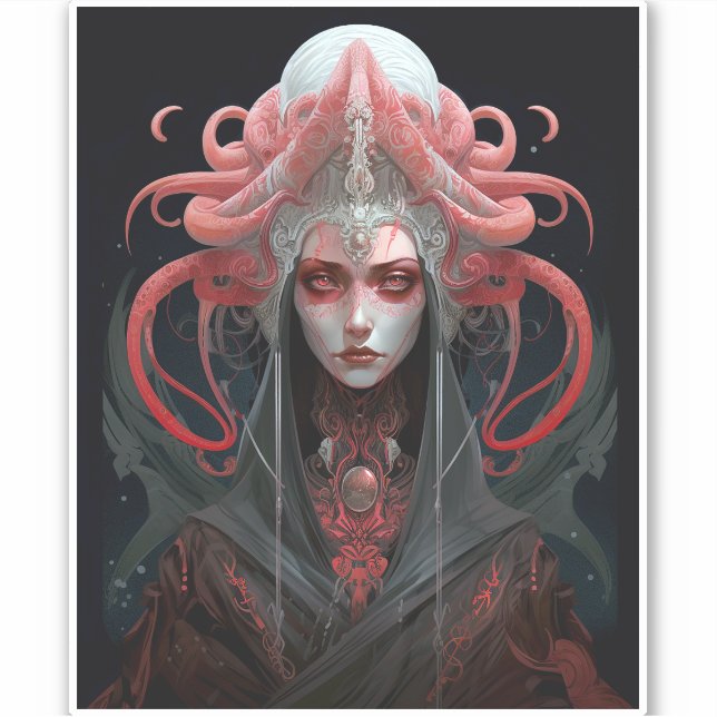 Demon Queen Fantasy Art Aufkleber (Vorderseite)