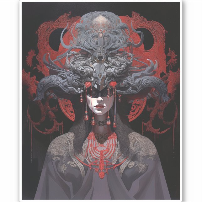Demon Queen Fantasy Art Aufkleber (Vorderseite)