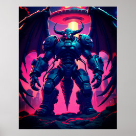 Demon Roboter mit Flügel bei einem UFO Poster