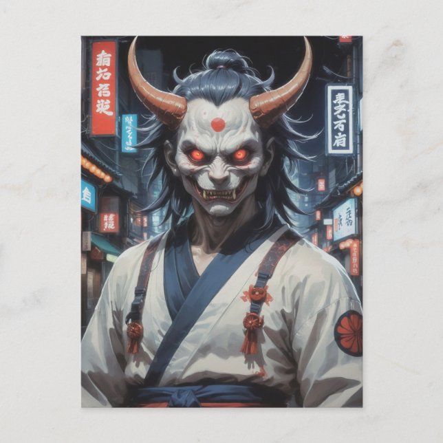 Demon Samurai Postkarte (Vorderseite)