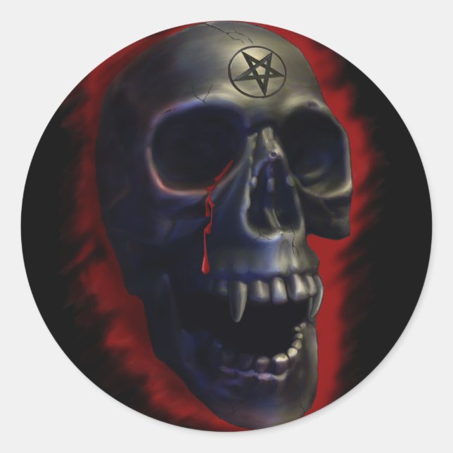 Demon Skull 1 Aufkleber (Vorderseite)