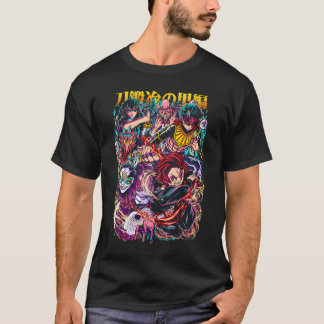 Demon Slayer Hashira & Dämonen Kampf Kunst T-Shirt