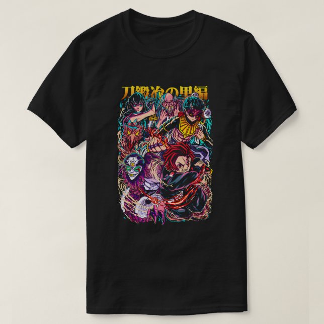 Demon Slayer Hashira & Demons Battle Art T-Shirt (Design vorne)