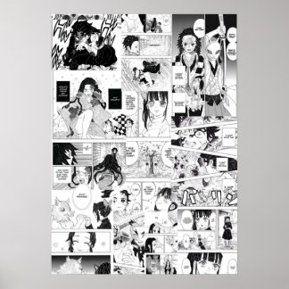 Demon Slayer Manga Collage Poster