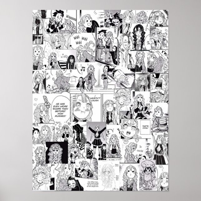 Demon Slayer Mitsuri Kanroji Collage Poster (Vorne)