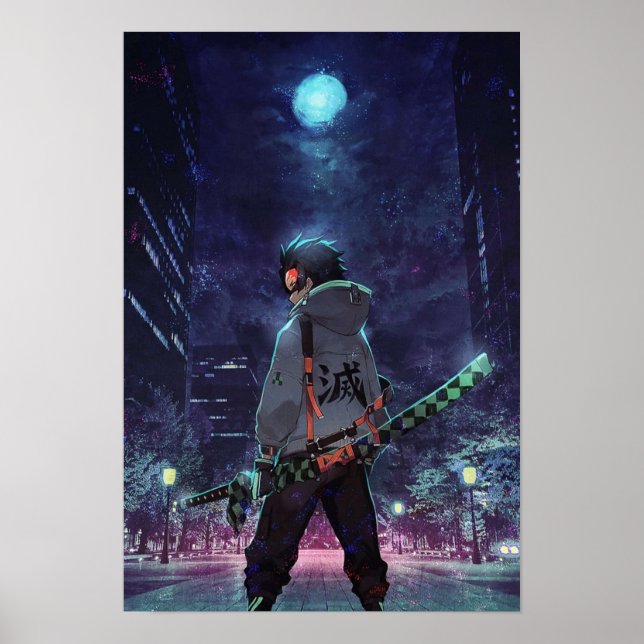 Demon Slayer Tanjiro Retro Poster (Vorne)