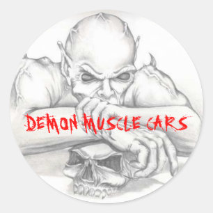 DEMON STICKER, DEMON MUSCLE CARS RUNDER AUFKLEBER