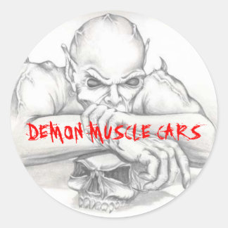 DEMON STICKER, DEMON MUSCLE CARS RUNDER AUFKLEBER