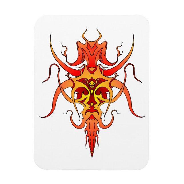 Demon Tribal Tattoo Design Magnet (Vertikal)